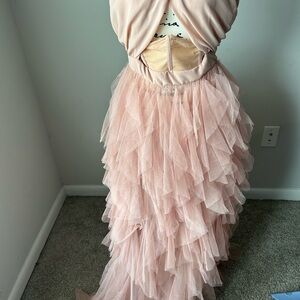 Elegant Pink Layered Skirt